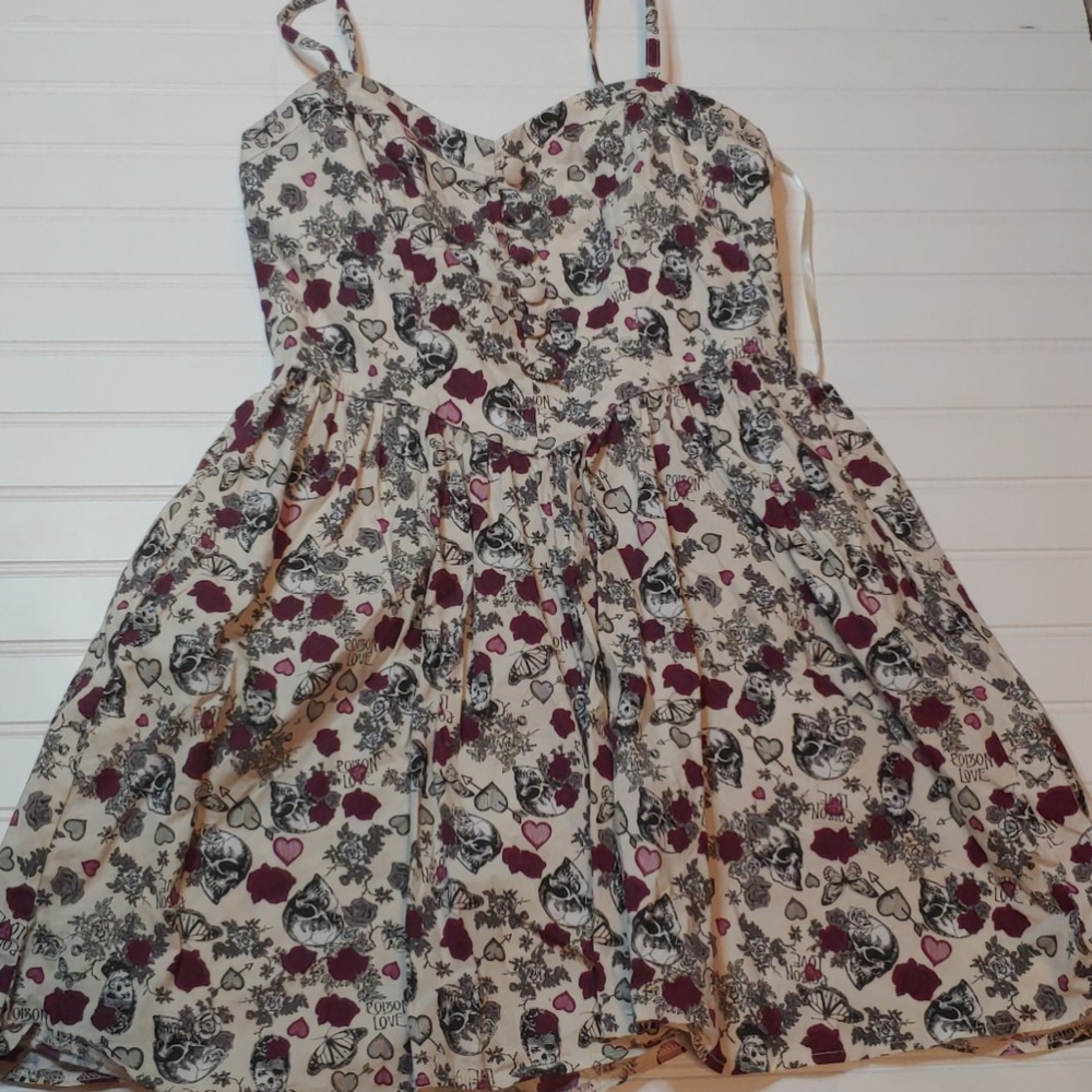 Hellbunny Poison Love Floral Dress w/POCKETS!